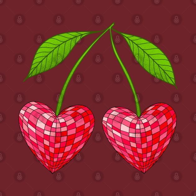 Disco Ball Cherry Hearts by julieerindesigns