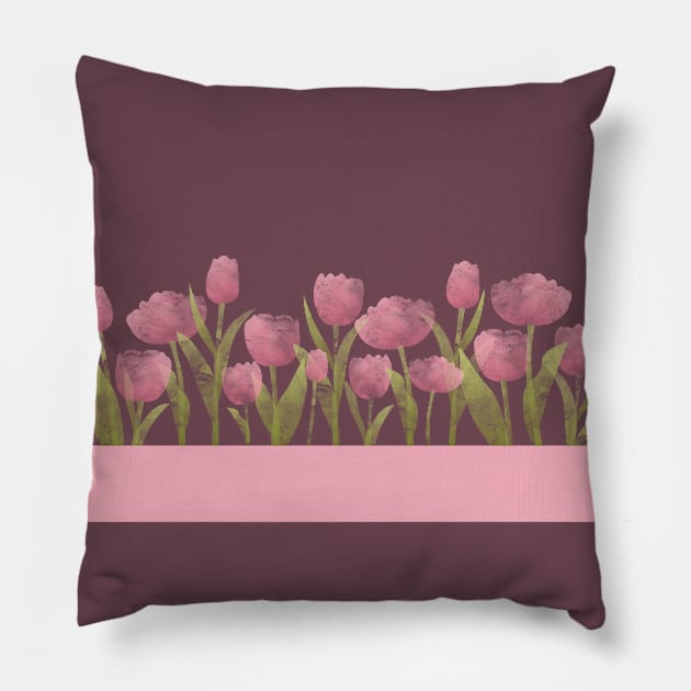 Spring Tulips | Eggplant Pillow by Wintre2