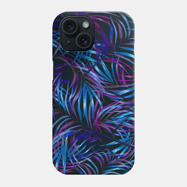 Neon Tropical Palm Fronds Phone Case by StudioGrafiikka