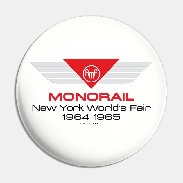 1964 1965 New York World's Fair Monorail Badge Pin by DMSC