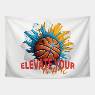 Elevate Your Game, Basket Ball Design Tapestry