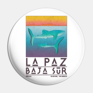La Paz, Baja Sur, Mexico Retro Travel Poster Pin