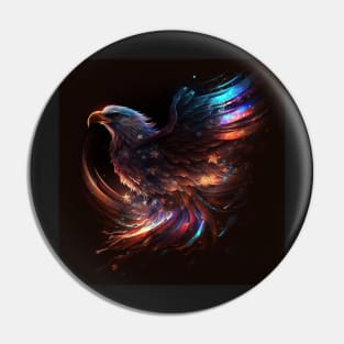 American Eagle and Flag Abstract Art Pin