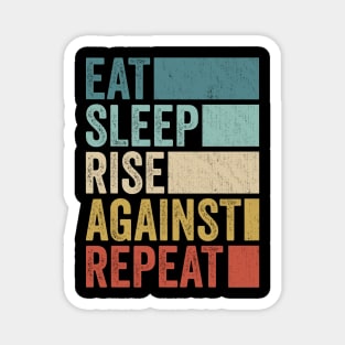 Funny Eat Sleep Rise Name Repeat Retro Vintage Magnet