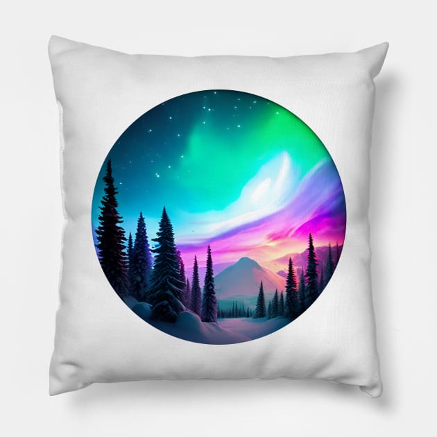 Northern Lights - Winter - Natural Beauty - Christmas Pillow by Stylish Dzign