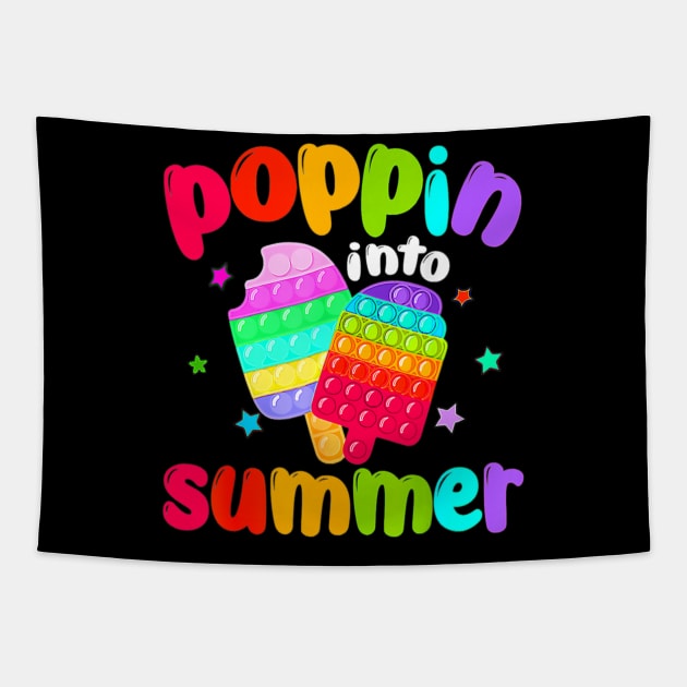 Poppin Into Summer Fidget Toy Icecream Last Day Of School Tapestry by fatmehedo8