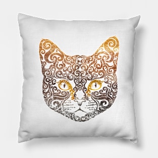 Swirly Cat Portrait Pillow