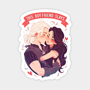 This Boyfriend Slays - Anime Style - Witcher Magnet