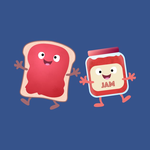 Funny bread and jam cartoon characters by FrogFactory