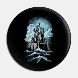 Chalk Drawing Art Of A Castle Pin