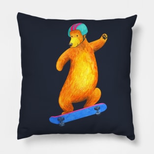 Skateboarder Bear Pillow