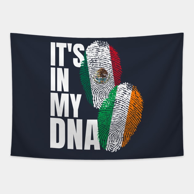 Irish And Mexican Heritage DNA Flag Nationality Gift Tapestry by Just Rep It!!