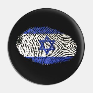 Israel Fingerprint Israeli Flag Design Jewish Heritage Gift Pin