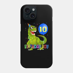 10 Years T-Rex Dino Boy 10Th Birthday Party Phone Case