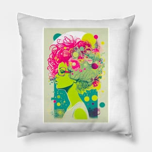 Modern woman in pop-art style Pillow