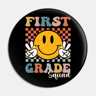 First Grade Squad Retro Groovy Back To School Pin