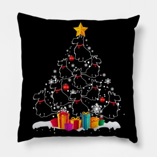 Scottish Terrier Christmas Tree Merry Xmas Pillow