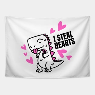 I Steal Hearts With a Cute Dinosaur for Your Little Kid Tapestry