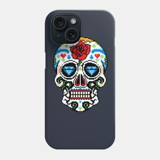 Sugar Skull pixel art Phone Case