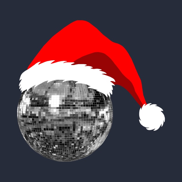 Silver Santa Christmas 1970s Disco Ball by Art by Deborah Camp