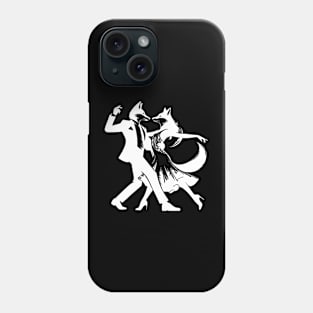 Cool tango design: two dancing foxes! Phone Case