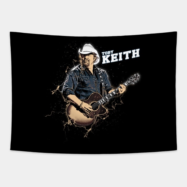 toby keith vintage artstyle Tapestry by jerrysanji