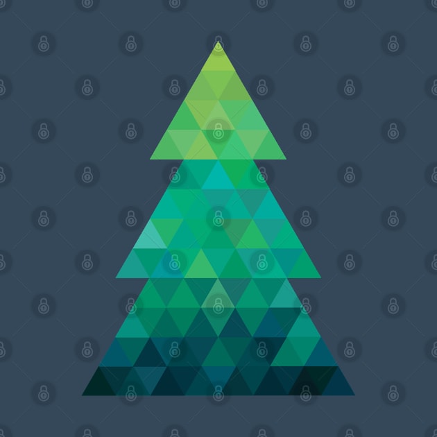 Triangle Christmas Tree Art by SpaceAlienTees