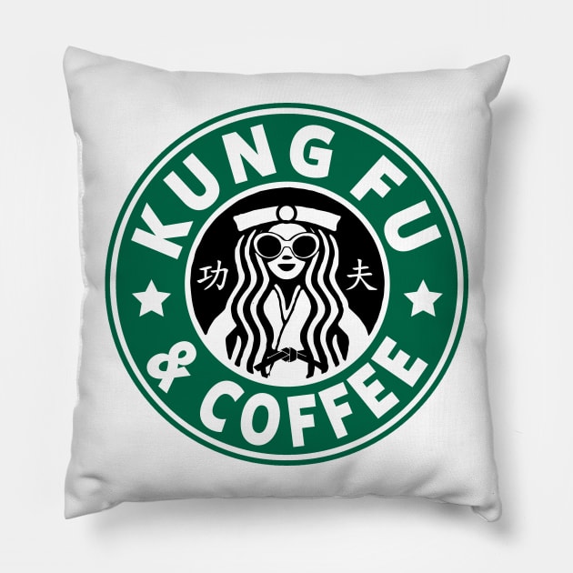 KUNG FU AND COFFEE - KUNG FU Pillow by Tshirt Samurai