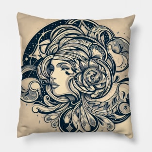 Cancer Zodiac Lady Pillow