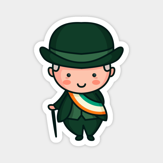 Kawaii Cute Irish Mayor Character Magnet by SLAG_Creative