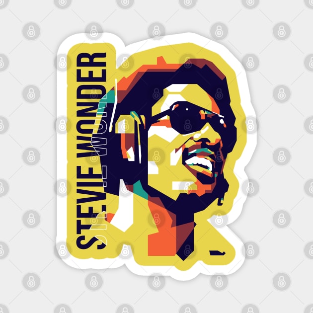 Stevie Wonder on WPAP Style Magnet by pentaShop