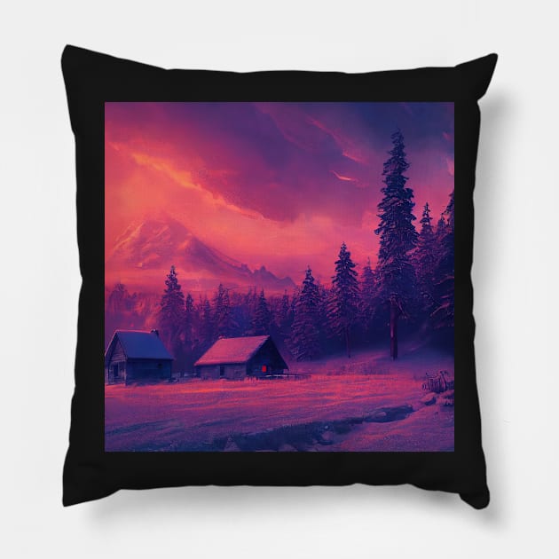 Pink hour Pillow by Andom-studios