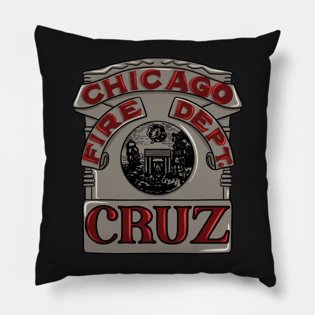Joe Cruz | Chicago Fire Badge Pillow by icantdrawfaces