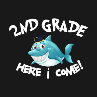 Back To School Shark Kids Gift - 2nd Grade Here I Come! T-Shirt