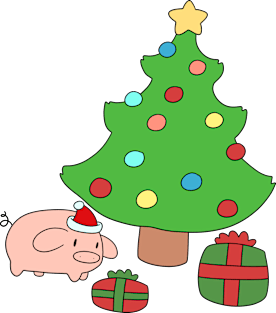 Christmas Piggy Magnet