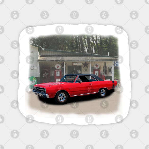 1969 Dart GT Sport in our filling station series on front and back Magnet by Permages LLC