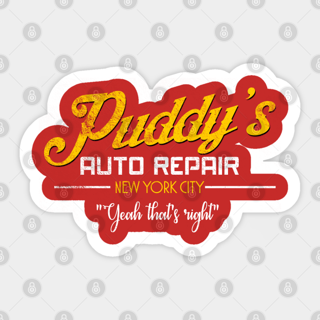 Puddy's Auto Repair, distressed - Seinfeld - Sticker