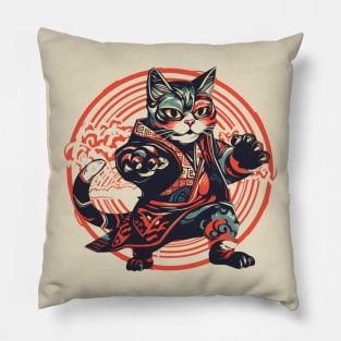 Vector style edo cat Pillow