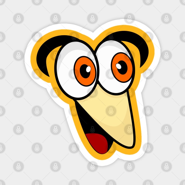 Shocked Funny Face Cartoon Emoji Magnet by AllFunnyFaces