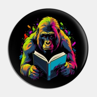 Gorilla Reads Book Pin