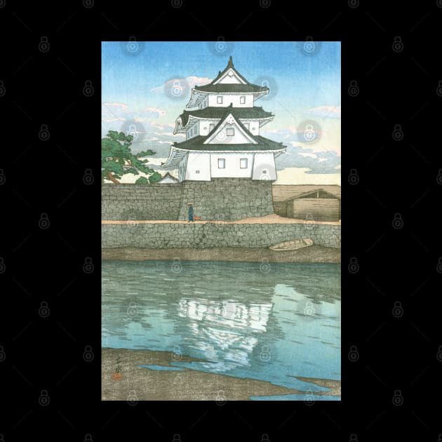 Takamatsu Castle in Sanuki by Kawase Hasui by Takeda_Art