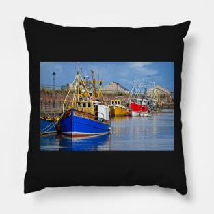 Fishing Boats in Maryport Harbour Cumbria Pillow