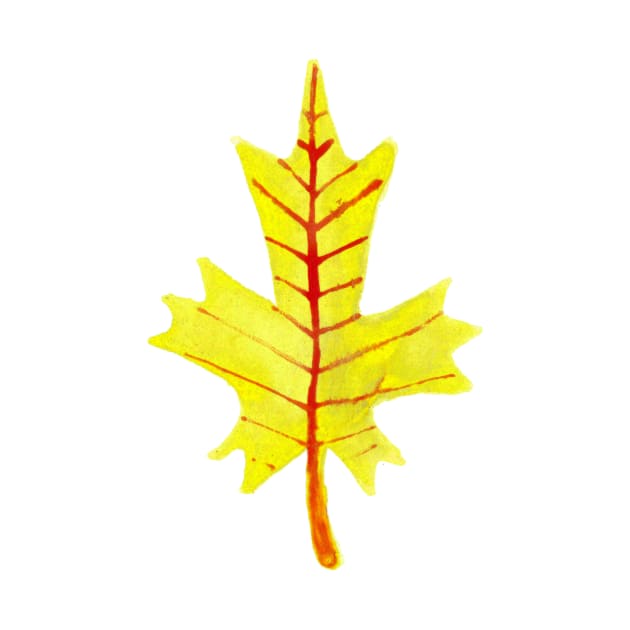 Yellow Leaf Watercolor by saradaboru