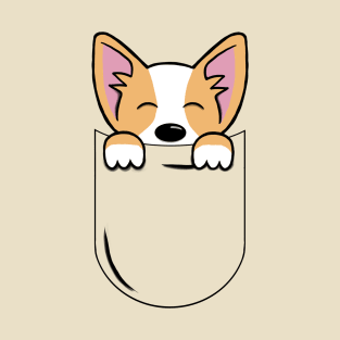 Corgi in a Pocket T-Shirt