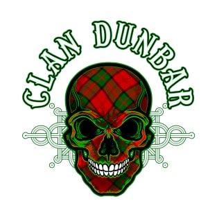 Scottish Clan Dunbar Tartan Celtic Skull T-Shirt