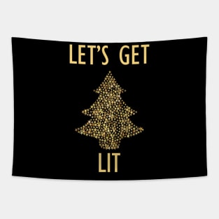 Let's get lit christmas holiday design Tapestry