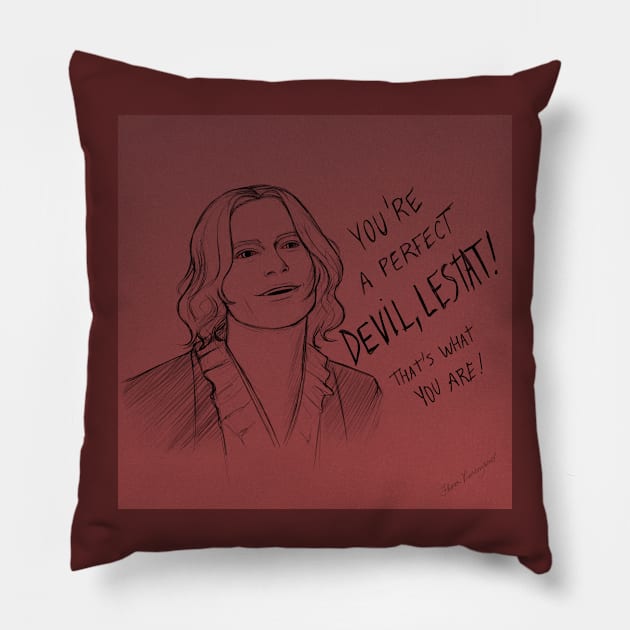 The Perfect Devil version 1 Pillow by Flora Provenzano