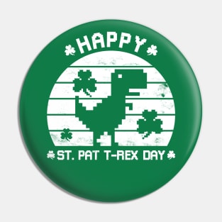 Happy St Patrex Day - St. Patrick's Day Dino (White Distressed) Pin