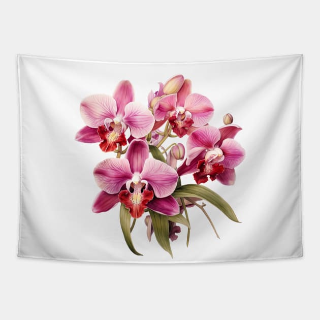 Flower illustration of the bouquet of orchids Tapestry by ArtVault23