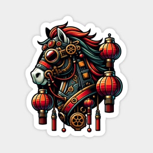 Steampunk Chinese New Year Horse Magnet
